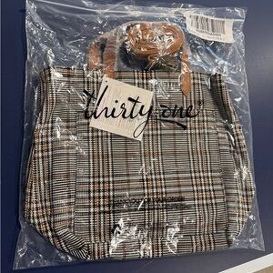 Thirty-one Plaid About You weave tote NWT
